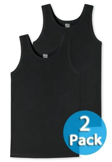 2-Pack Boys' Undershirt Tank Top SCHIESSER 95/5 - black 2-Pack Boys' Undershirt Tank Top SCHIESSER 95/5 - black