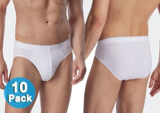 10-PACK SCHIESSER 95/5 Men's Supermini Briefs - white 10-PACK SCHIESSER 95/5 Men's Supermini Briefs - white