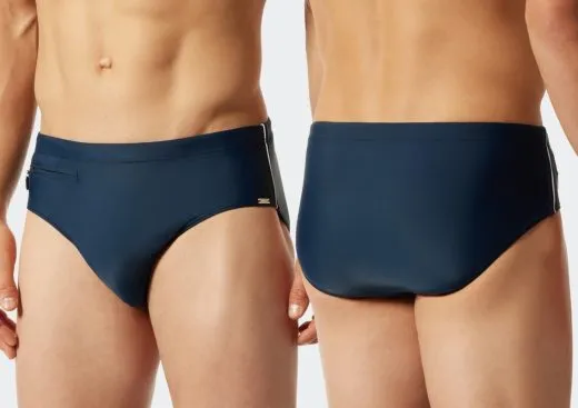 Men's Swim Briefs SCHIESSER Aqua Nautical Casual - admiral blue Men's Swim Briefs SCHIESSER Aqua Nautical Casual - admiral blue