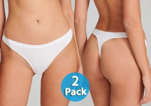 2-Pack Women's Thong SCHIESSER 95/5 - white 2-Pack Women's Thong SCHIESSER 95/5 - white