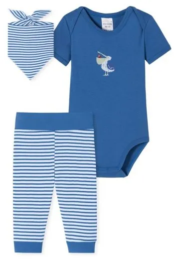 Baby Boys' Set Bodysuit+Pants+Scarf Schiesser Natural Love