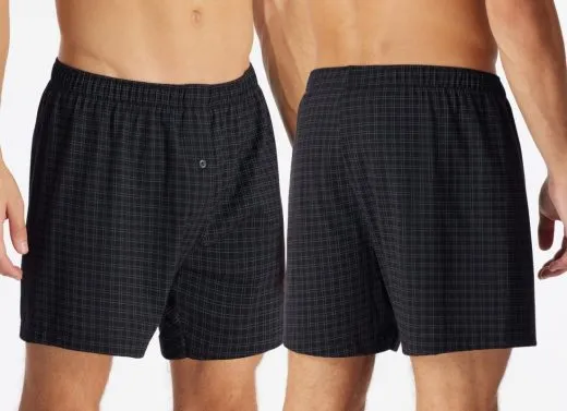 Men's Boxers SCHIESSER Cotton Casuals - black plaid Men's Boxers SCHIESSER Cotton Casuals - black plaid