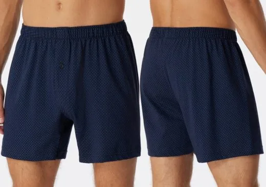 Men's Boxers SCHIESSER Cotton Casuals - dark blue dotted Men's Boxers SCHIESSER Cotton Casuals - dark blue dotted