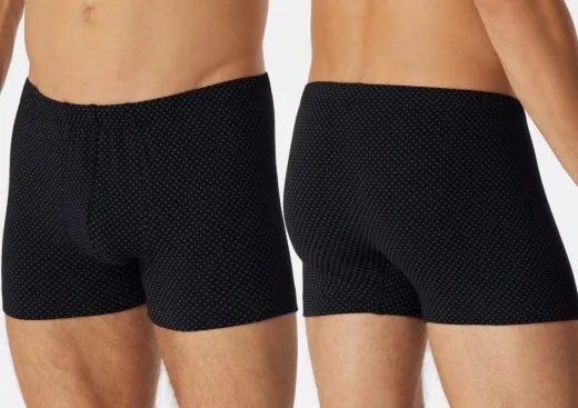 Men's Boxer Briefs SCHIESSER Cotton Casuals - black dotted