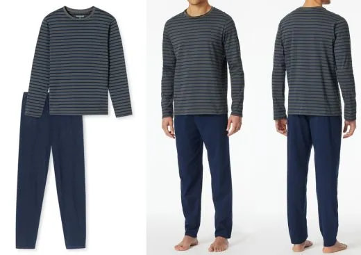 SCHIESSER Men's Pyjamas Casual Essentials - anthracite SCHIESSER Men's Pyjamas Casual Essentials - anthracite