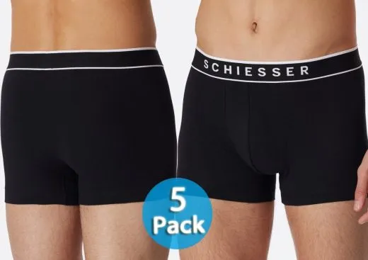 5-Pack Men's Boxer Briefs SCHIESSER 95/5 - black 5-Pack Men's Boxer Briefs SCHIESSER 95/5 - black