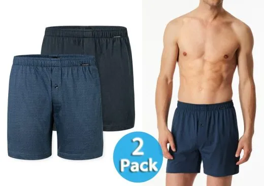 2-Pack SCHIESSER Boxer Shorts Multipacks for Men -blue + dark blue 2-Pack SCHIESSER Boxer Shorts Multipacks for Men -blue + dark blue