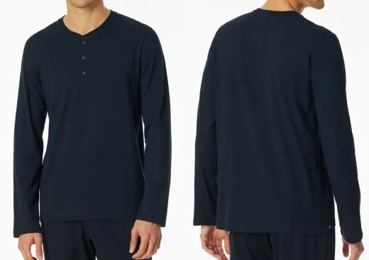 Men's long-sleeved shirt SCHIESSER Mix+Relax - midnight blue Men's long-sleeved shirt SCHIESSER Mix+Relax - midnight blue