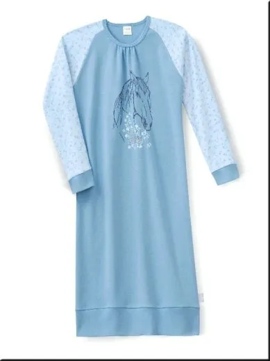 Girls Nightdress 1/1 Schiesser Horse Girls Nightdress 1/1 Schiesser Horse